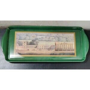 English Melamine Platter Tray England Chatsworth House Manor Green 6.5x14"